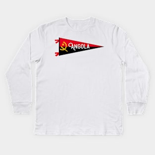 Angola Flag Pennant Kids Long Sleeve T-Shirt